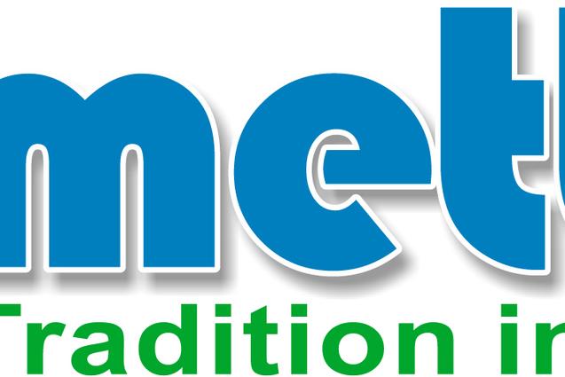 Logo von Mettmann-Sport mit der Schriftart in Blau und grünem Text „Tradition in der Neanderthalstadt seit 1882“.