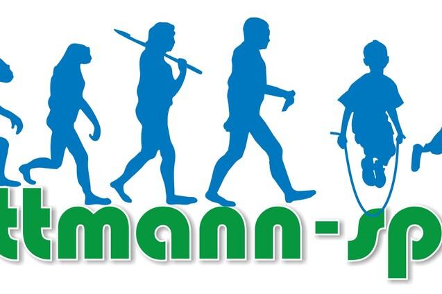 Silhouetten von Menschen in verschiedenen Bewegungsformen, darunter Gehen und Springen, mit dem Text "mettmann-sport".