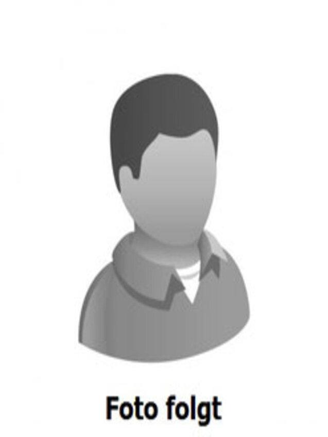 Graue Illustration eines männlichen Kopfes mit Hemd und dem Text „Foto folgt“ darunter.