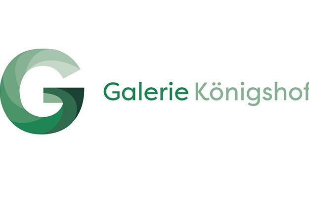Logo der Galerie K&ouml;nigshof: stilisierter Buchstabe G in Gr&uuml;nt&ouml;nen, gefolgt von der Schrift &bdquo;Galerie K&ouml;nigshof&ldquo;.