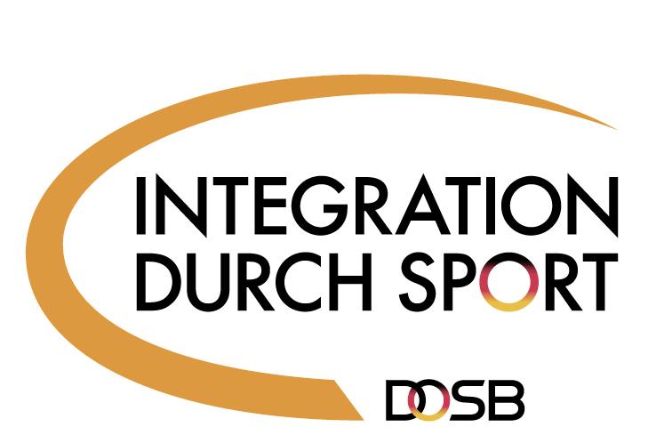 Logo &bdquo;Integration durch Sport&ldquo; des DOSB, mit dem Jahr 2017 und der Aufschrift &bdquo;Anerkannter St&uuml;tzpunktverein&ldquo;.